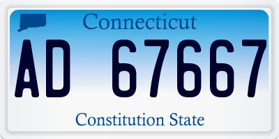 CT license plate AD67667