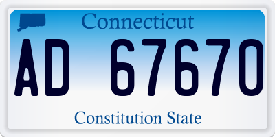 CT license plate AD67670