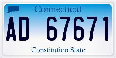 CT license plate AD67671