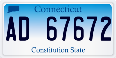 CT license plate AD67672