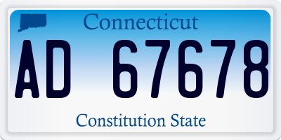 CT license plate AD67678
