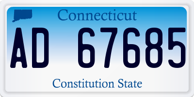 CT license plate AD67685