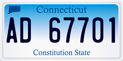 CT license plate AD67701