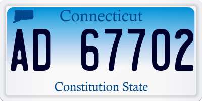 CT license plate AD67702
