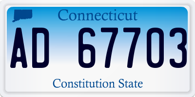 CT license plate AD67703
