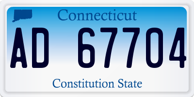 CT license plate AD67704