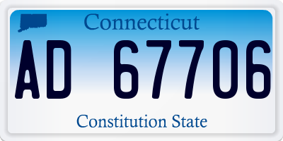 CT license plate AD67706