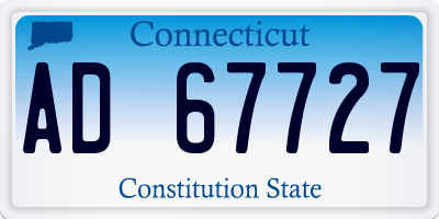CT license plate AD67727