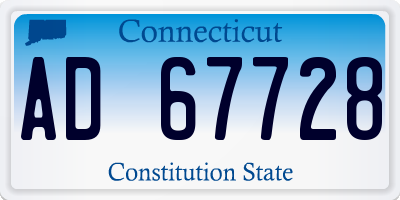 CT license plate AD67728