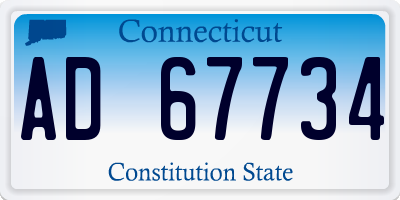 CT license plate AD67734