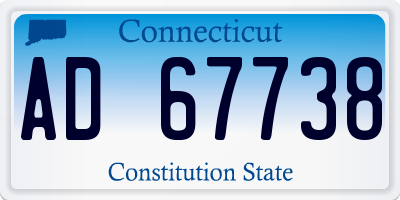 CT license plate AD67738