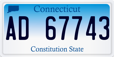 CT license plate AD67743