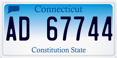 CT license plate AD67744
