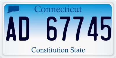 CT license plate AD67745