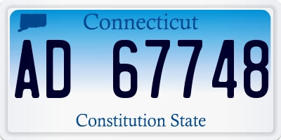 CT license plate AD67748