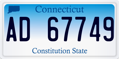 CT license plate AD67749