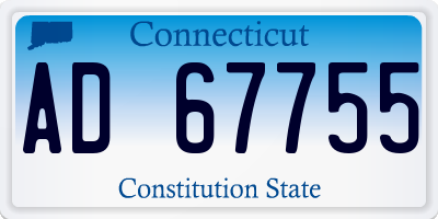 CT license plate AD67755