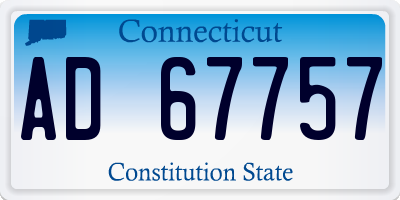 CT license plate AD67757