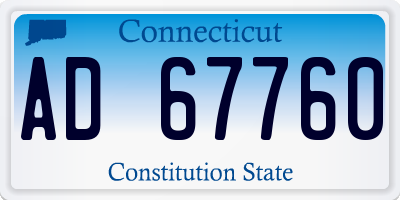 CT license plate AD67760