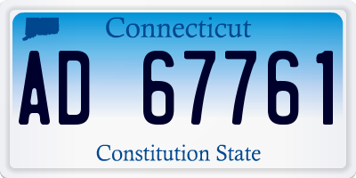 CT license plate AD67761