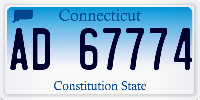 CT license plate AD67774