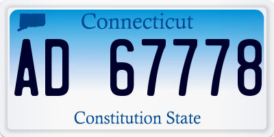 CT license plate AD67778