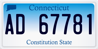 CT license plate AD67781