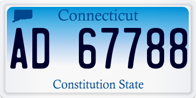 CT license plate AD67788