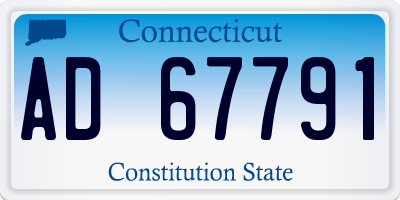CT license plate AD67791