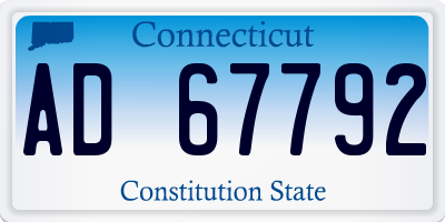 CT license plate AD67792