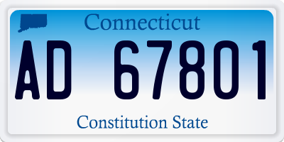 CT license plate AD67801