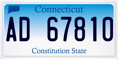 CT license plate AD67810
