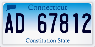 CT license plate AD67812