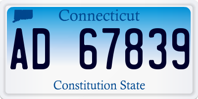 CT license plate AD67839