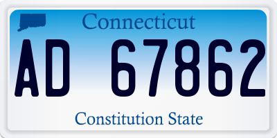 CT license plate AD67862