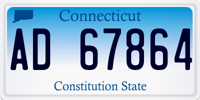 CT license plate AD67864