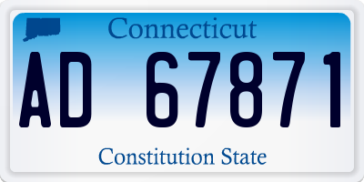 CT license plate AD67871