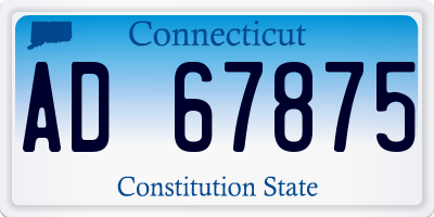 CT license plate AD67875
