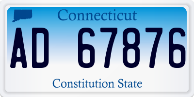 CT license plate AD67876