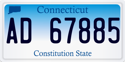 CT license plate AD67885