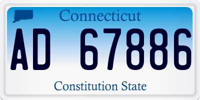 CT license plate AD67886