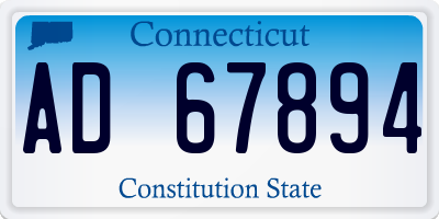 CT license plate AD67894