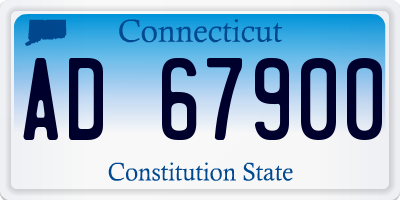CT license plate AD67900