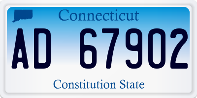 CT license plate AD67902