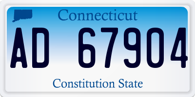 CT license plate AD67904