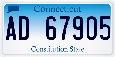 CT license plate AD67905