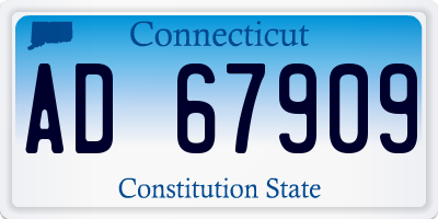 CT license plate AD67909