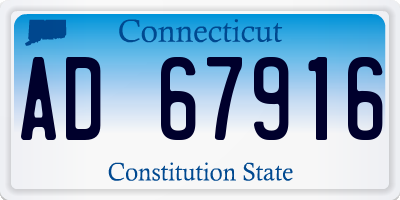 CT license plate AD67916
