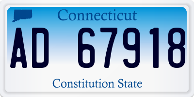 CT license plate AD67918