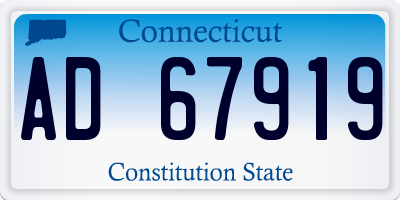 CT license plate AD67919
